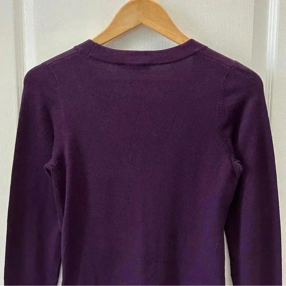 Ricki’s Wrap Front Sweater Deep V Neck Thin Knit Stretch  Fit Purple Size XS - Picture 7 of 15
